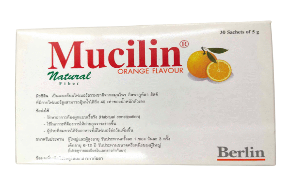 Mucillin powder fiber 30 sachets/box orrange flavour - Image 2