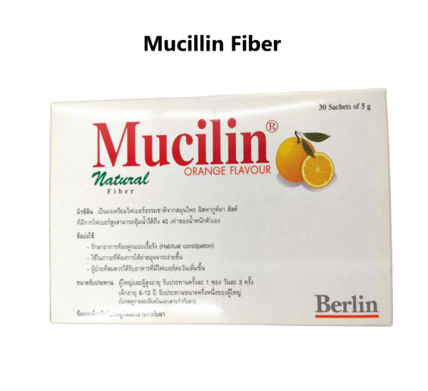 Mucillin powder fiber 30 sachets/box orrange flavour