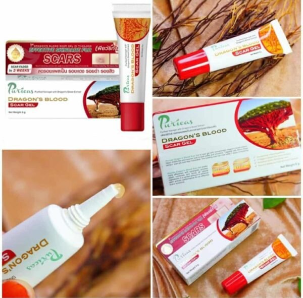Puricas Natural Dragon's Blood Scar Gel Treat Keloid Surgery Acne Scars 9g - Image 2