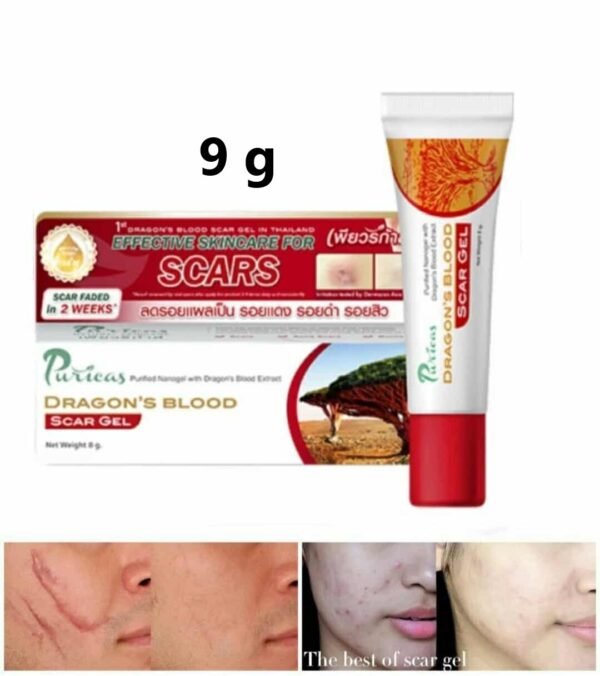 Puricas Natural Dragon's Blood Scar Gel Treat Keloid Surgery Acne Scars 9g