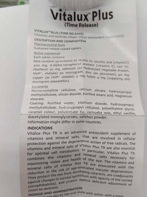 Vitalux Plus Multivitamin Minerals Optimal Eye Health - Image 2